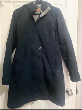 Merrell Navy Hooded Trench Coat